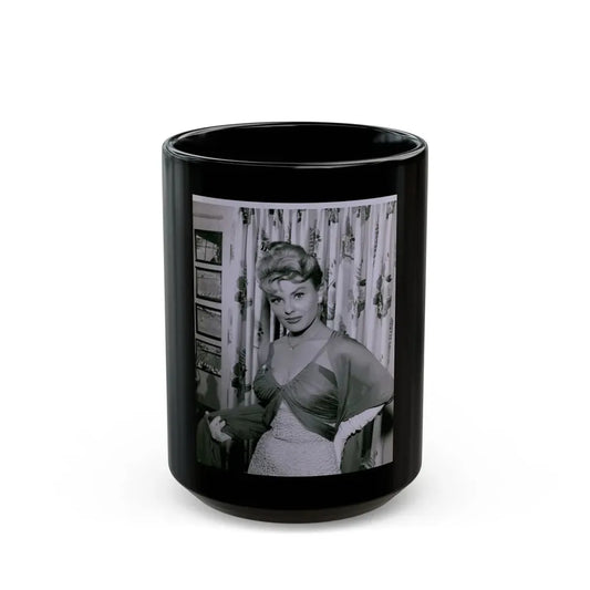 Kathleen Crowley #25 (Vintage Female Icon) Black Coffee Mug 15oz - Go Mug Yourself