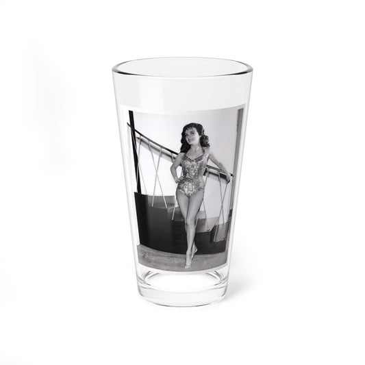 Kathleen Crowley #28 - 8x10 Vintage B&W 1-Piece Swimsuit Promo Photo for ABC-TV Series ''Surfside 6'' S2E12 Aired 12-4-61 (Vintage Female Icon) Pint Glass 16oz-16oz-Go Mug Yourself