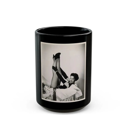 Kathryn Grant #100 (Vintage Female Icon) Black Coffee Mug 15oz - Go Mug Yourself