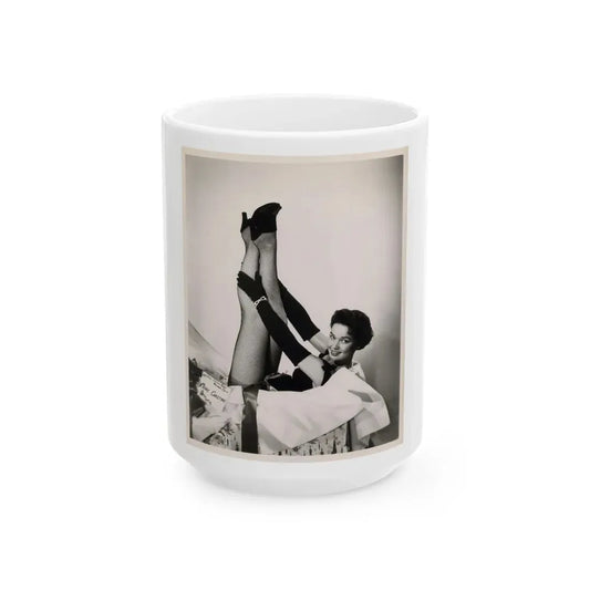 Kathryn Grant #100 (Vintage Female Icon) White Coffee Mug 15oz - Go Mug Yourself