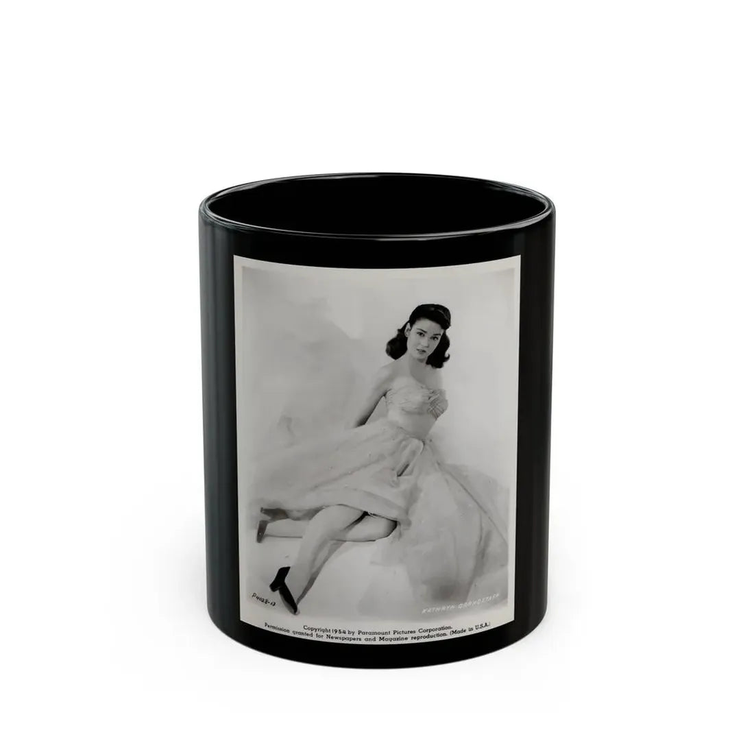 Kathryn Grant #104 (Vintage Female Icon) Black Coffee Mug 11oz - Go Mug Yourself