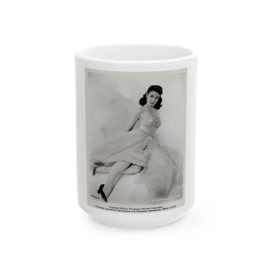 Kathryn Grant #104 (Vintage Female Icon) White Coffee Mug 15oz - Go Mug Yourself
