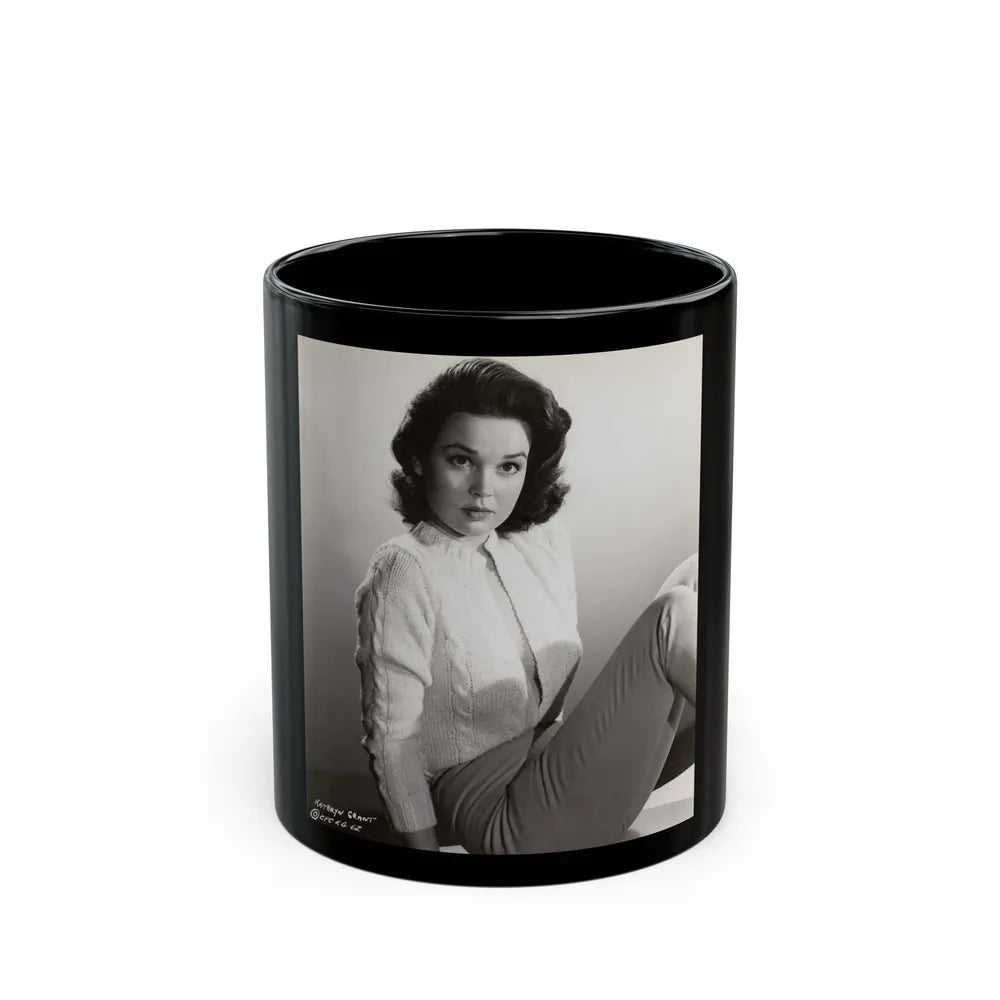 Kathryn Grant #111 (Vintage Female Icon) Black Coffee Mug-11oz-Go Mug Yourself