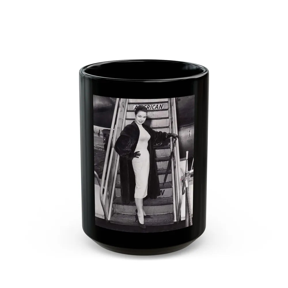 Kathryn Grant #117 (Vintage Female Icon) Black Coffee Mug-15oz-Go Mug Yourself