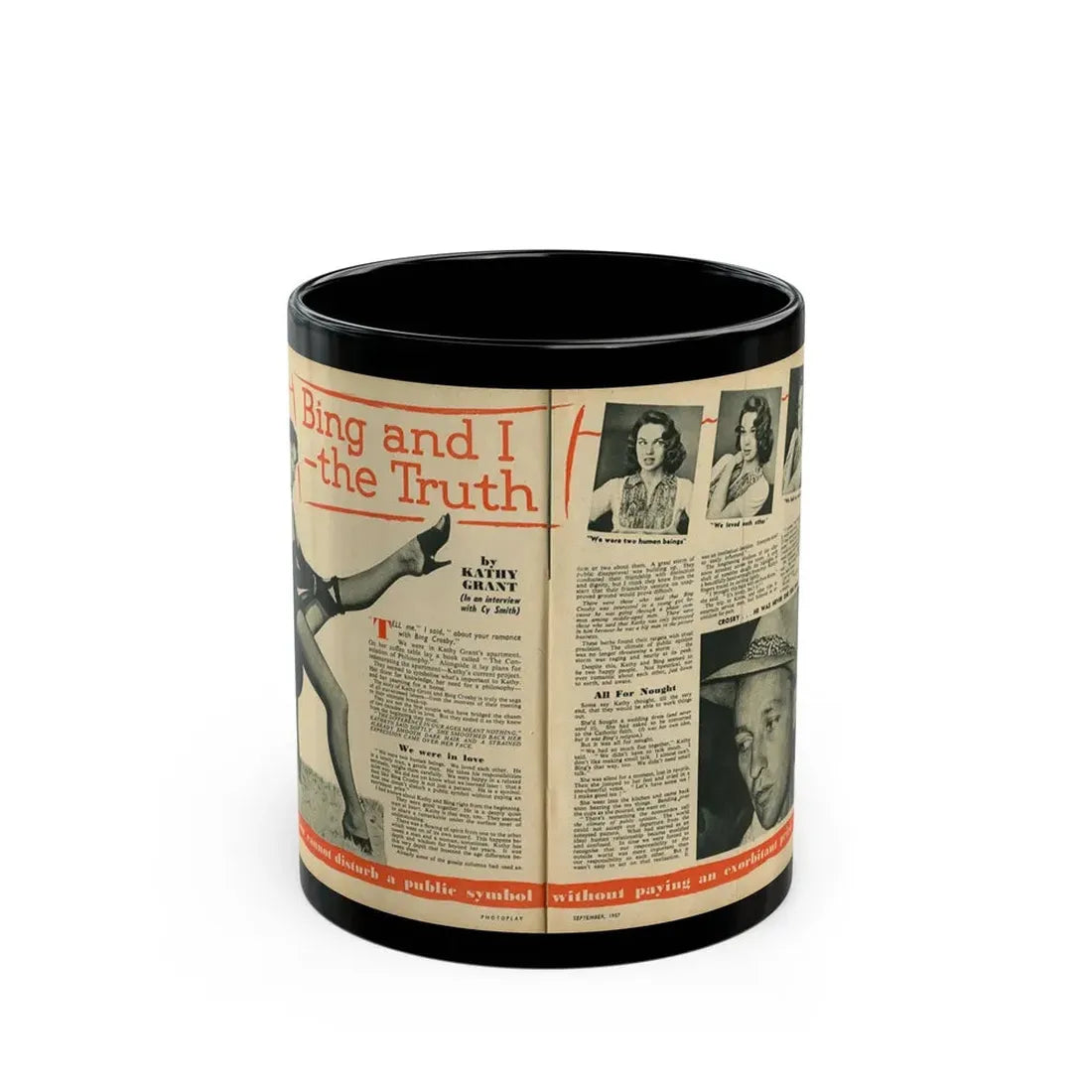 Kathryn Grant #124 (Vintage Female Icon) Black Coffee Mug 11oz - Go Mug Yourself