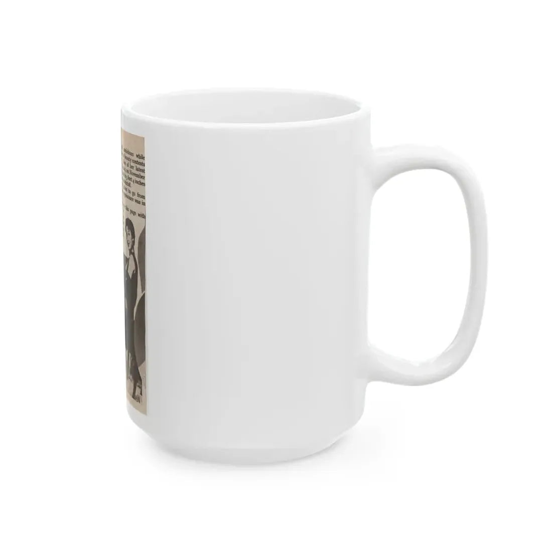 Kathryn Grant #129 - 3x4.75 Small B&W Pin-Up Magazine Clipping & Brief Article (Vintage Female Icon) White Coffee Mug - Go Mug Yourself