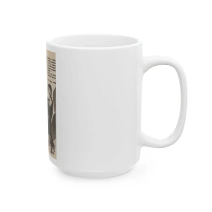 Kathryn Grant #129 - 3x4.75 Small B&W Pin-Up Magazine Clipping & Brief Article (Vintage Female Icon) White Coffee Mug - Go Mug Yourself