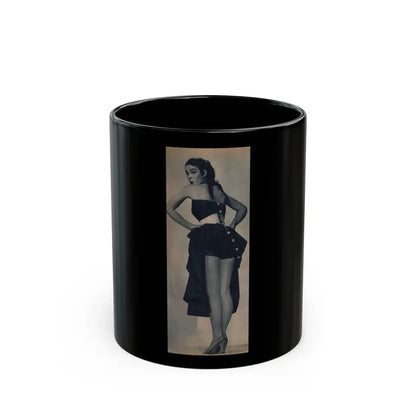 Kathryn Grant #140 - Reverse side of cover 1 Page of Full Body B&W Pin-Up from Piccolo Dutch Movie Star Mag. 12-19-1954 (Vintage Female Icon) Black Coffee Mug 11oz - Go Mug Yourself