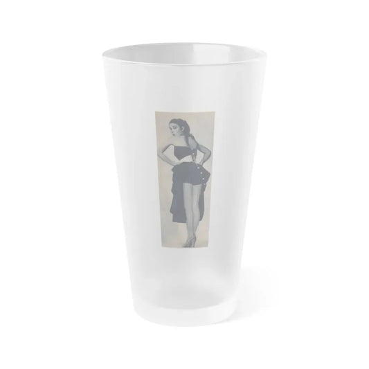 Kathryn Grant #140 - Reverse side of cover 1 Page of Full Body B&W Pin-Up from Piccolo Dutch Movie Star Mag. 12-19-1954 (Vintage Female Icon) Frosted Pint Glass 16oz 16oz Frosted - Go Mug Yourself