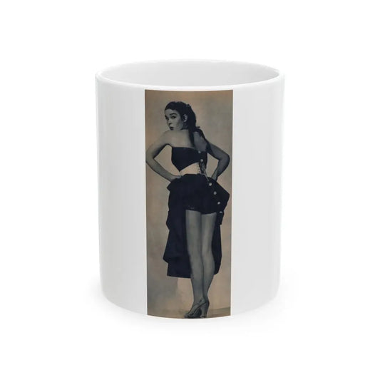 Kathryn Grant #140 - Reverse side of cover 1 Page of Full Body B&W Pin-Up from Piccolo Dutch Movie Star Mag. 12-19-1954 (Vintage Female Icon) White Coffee Mug 11oz - Go Mug Yourself