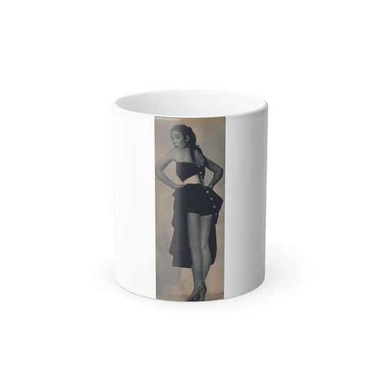 Kathryn Grant #140 - Reverse side of cover 1 Page of Full Body B&W Pin-Up from Piccolo Dutch Movie Star Mag. 12-19-1954 (Dave's Scan & Crop+Inpaint repair & clean-up) (Vintage Female Icons) Color Changing Mug 11oz-11oz-Go Mug Yourself