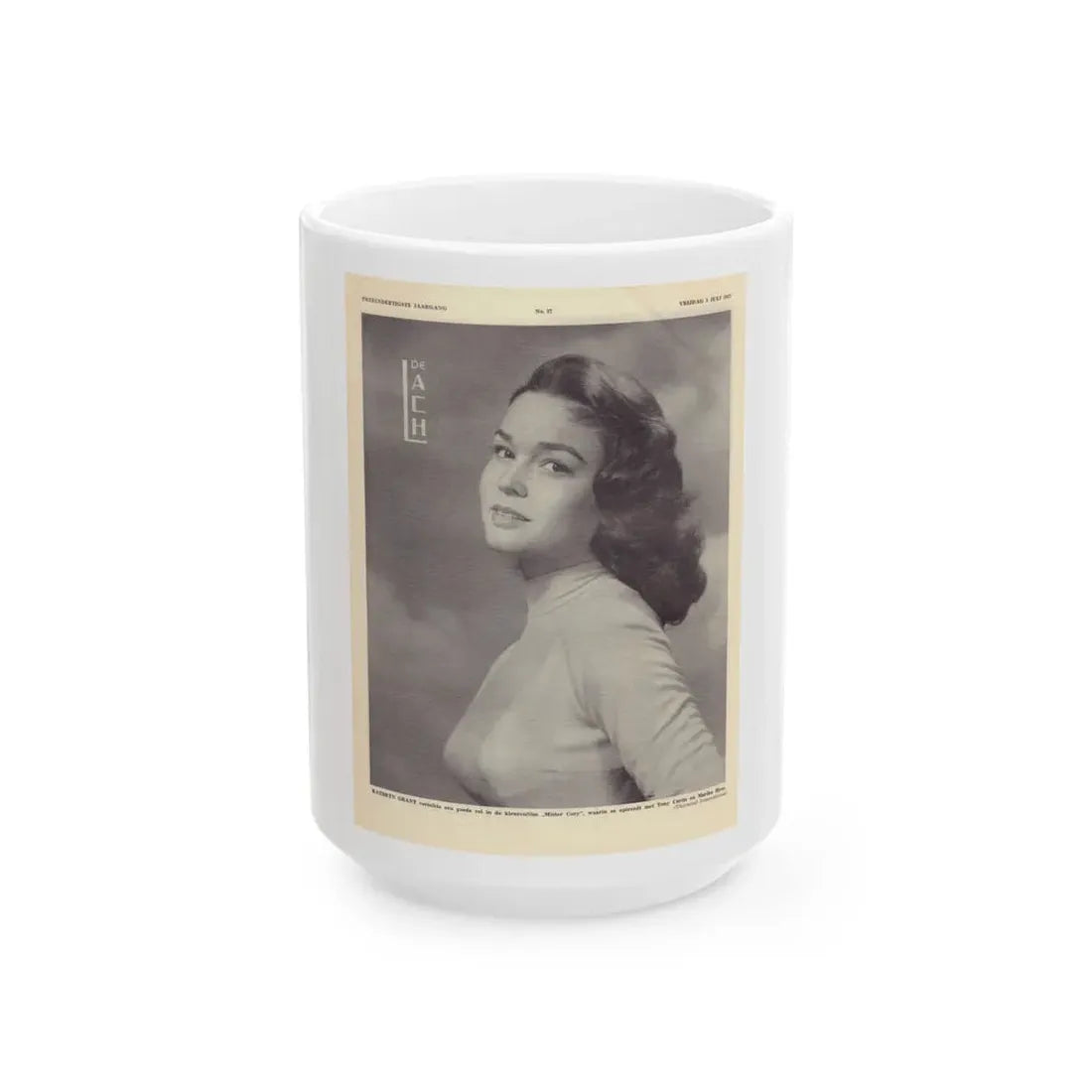 Kathryn Grant #21 (Vintage Female Icon) White Coffee Mug 15oz - Go Mug Yourself