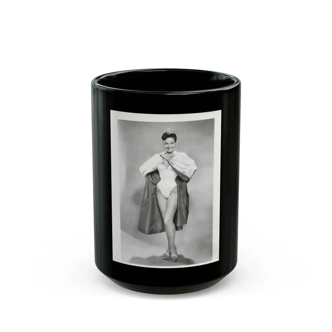 Kathryn Grant #62 (Vintage Female Icon) Black Coffee Mug 15oz - Go Mug Yourself