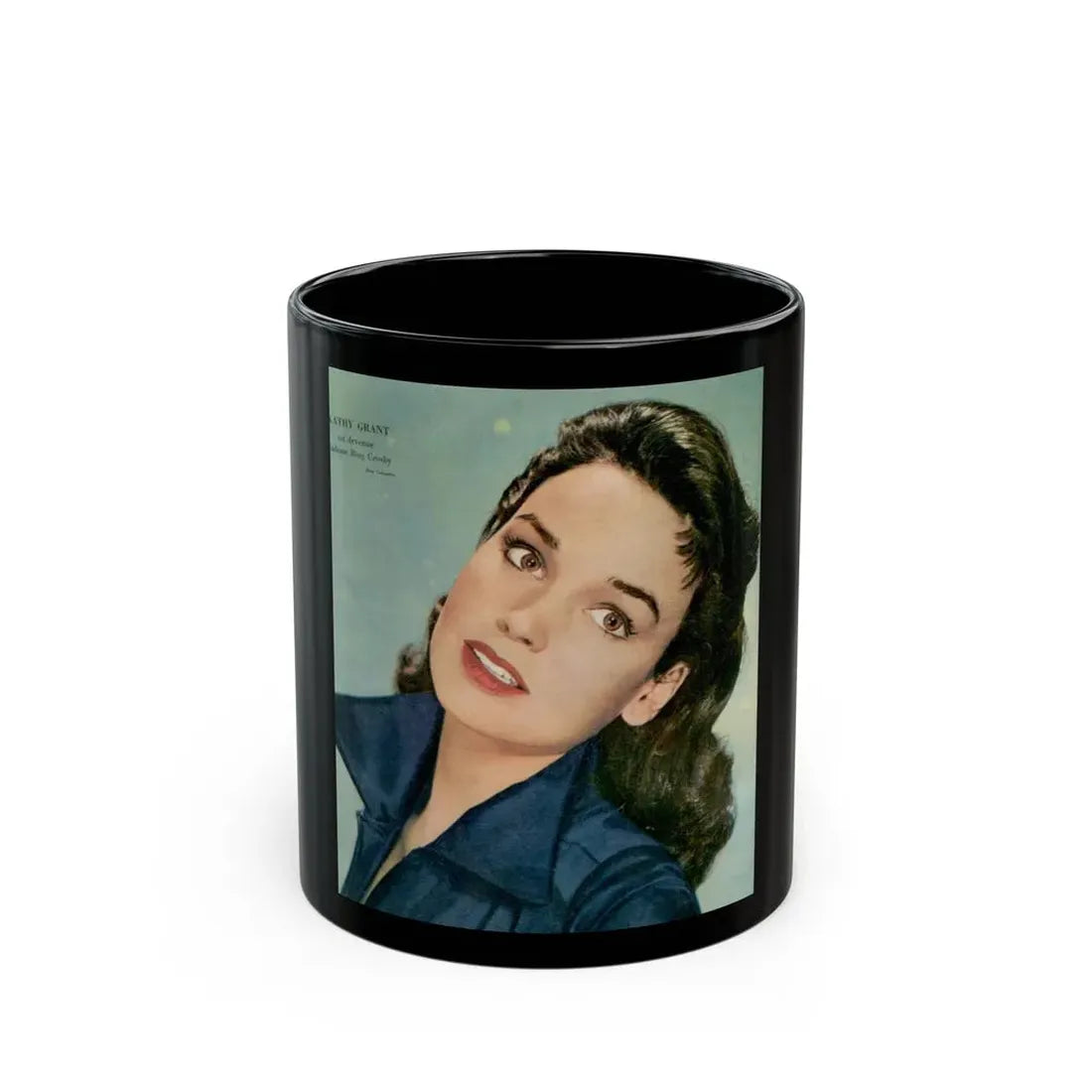 Kathryn Grant #63 (Vintage Female Icon) Black Coffee Mug 11oz - Go Mug Yourself