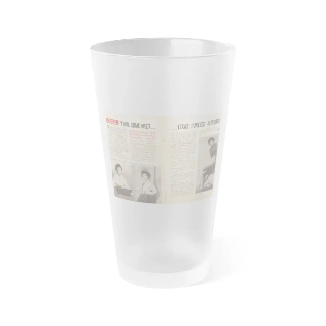 Kathryn Grant #87 - Pages 30 & 31 Featuring, Pages 1 & 2 of 5 with, 3 B&W Photos & Article from People Today Pocket Mag. 12-15-54 (Vintage Female Icon) Frosted Pint Glass 16oz 16oz Frosted - Go Mug Yourself