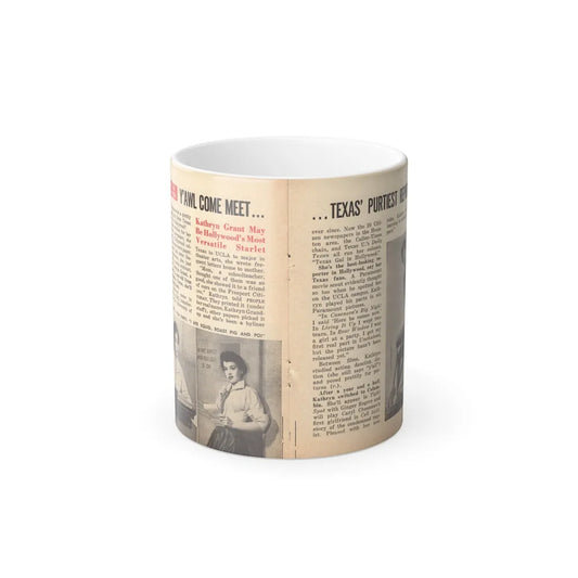Kathryn Grant #87 - [Pages 30 & 31] Featuring, Pages 1 & 2 of 5 with, 3 B&W Photos & Article from People Today Pocket Mag. 12-15-54 (Dave's Scan & Crop) (Vintage Female Icons) Color Changing Mug 11oz-11oz-Go Mug Yourself