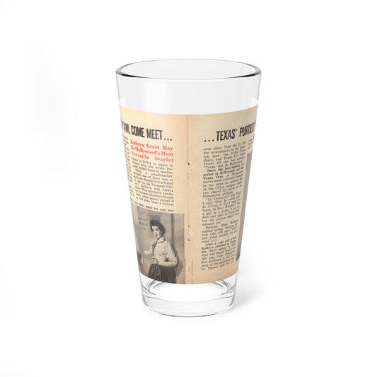Kathryn Grant #87 - Pages 30 & 31 Featuring, Pages 1 & 2 of 5 with, 3 B&W Photos & Article from People Today Pocket Mag. 12-15-54 (Vintage Female Icon) Pint Glass 16oz-16oz-Go Mug Yourself