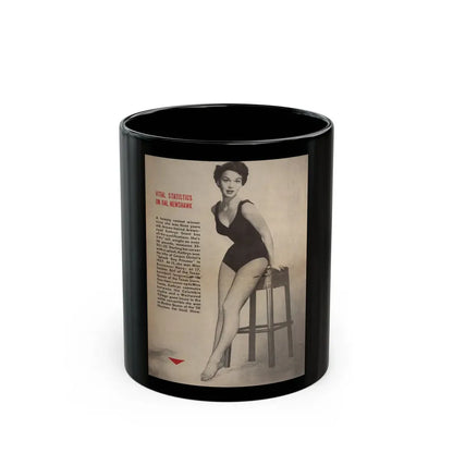 Kathryn Grant #88 - Pages 32 & 33 Featuring, 1 B&W Centerfold Photo & Caption from People Today Pocket Mag. 12-15-54 (Vintage Female Icon) Black Coffee Mug 11oz - Go Mug Yourself