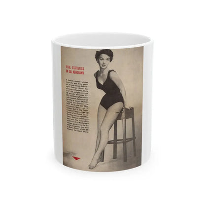 Kathryn Grant #88 - Pages 32 & 33 Featuring, 1 B&W Centerfold Photo & Caption from People Today Pocket Mag. 12-15-54 (Vintage Female Icon) White Coffee Mug 11oz - Go Mug Yourself