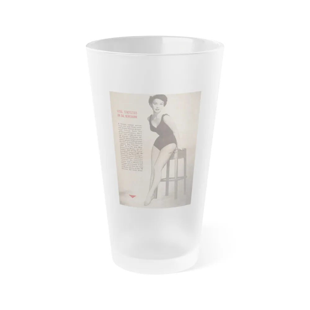 Kathryn Grant #88 - Pages 32 & 33 Featuring, 1 B&W Centerfold Photo & Caption from People Today Pocket Mag. 12-15-54 (Vintage Female Icon) Frosted Pint Glass 16oz-16oz-Frosted-Go Mug Yourself