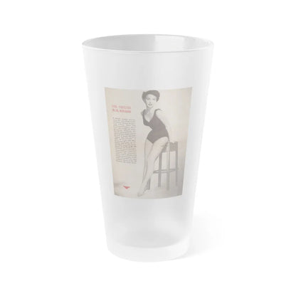 Kathryn Grant #88 - Pages 32 & 33 Featuring, 1 B&W Centerfold Photo & Caption from People Today Pocket Mag. 12-15-54 (Vintage Female Icon) Frosted Pint Glass 16oz-16oz-Frosted-Go Mug Yourself