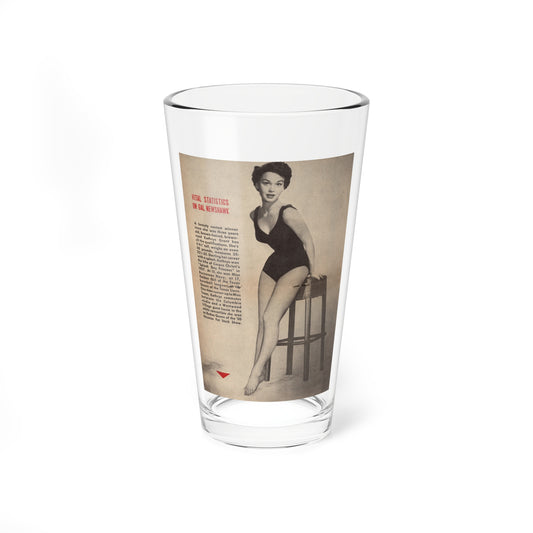 Kathryn Grant #88 - Pages 32 & 33 Featuring, 1 B&W Centerfold Photo & Caption from People Today Pocket Mag. 12-15-54 (Vintage Female Icon) Pint Glass 16oz-16oz-Go Mug Yourself