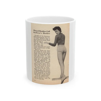 Kathryn Grant #89 - Pages 34 Featuring, 1 B&W Photo & Article from People Today Pocket Mag. 12-15-54 (Vintage Female Icon) White Coffee Mug 11oz - Go Mug Yourself