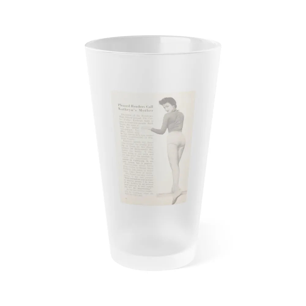 Kathryn Grant #89 - Pages 34 Featuring, 1 B&W Photo & Article from People Today Pocket Mag. 12-15-54 (Vintage Female Icon) Frosted Pint Glass 16oz-16oz-Frosted-Go Mug Yourself