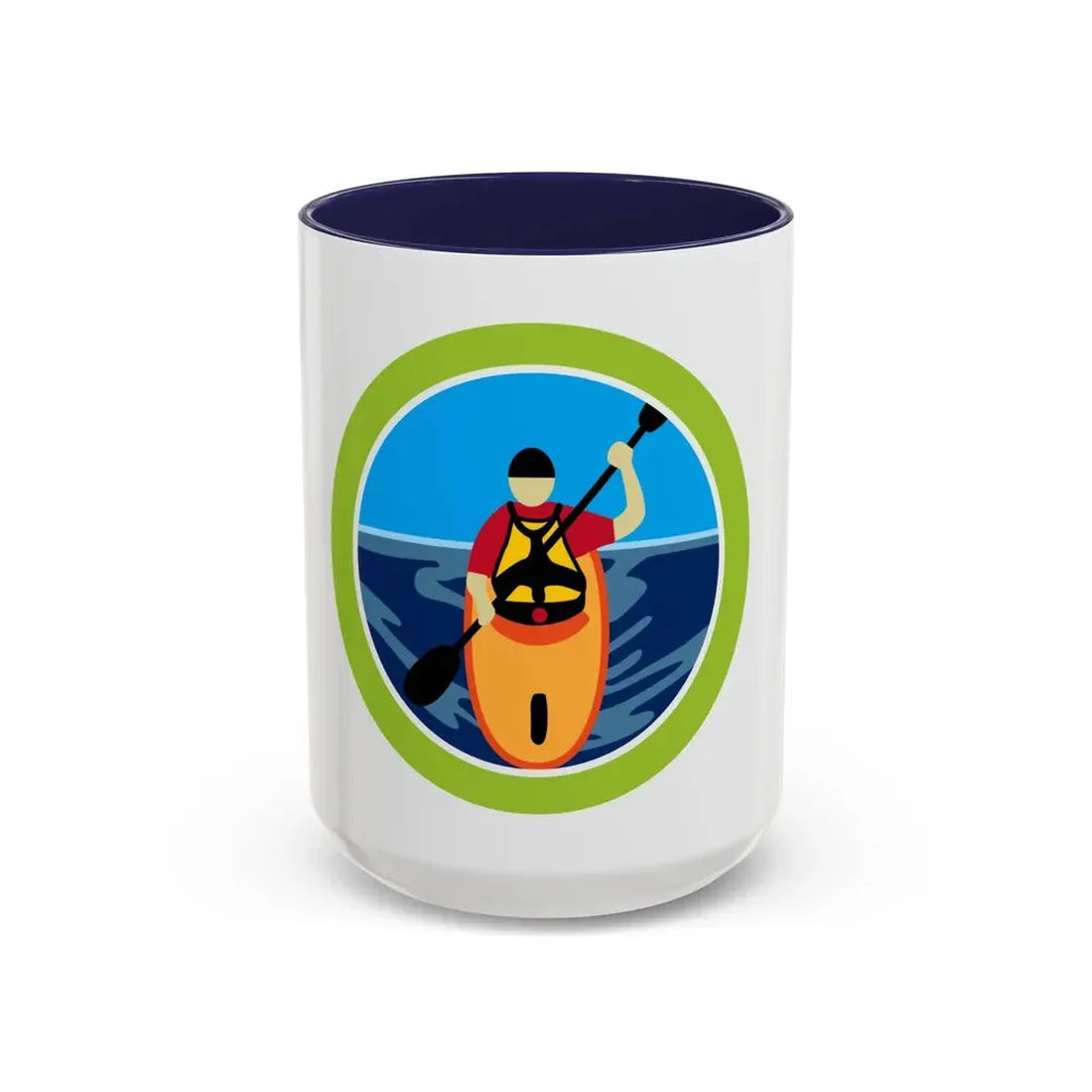 Kayaking (Boy Scout Merit Badge) Accent Coffee Mug 15oz Navy - Go Mug Yourself