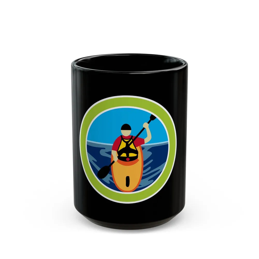 Kayaking (Boy Scout Merit Badge) Black Coffee Mug-15oz-Go Mug Yourself