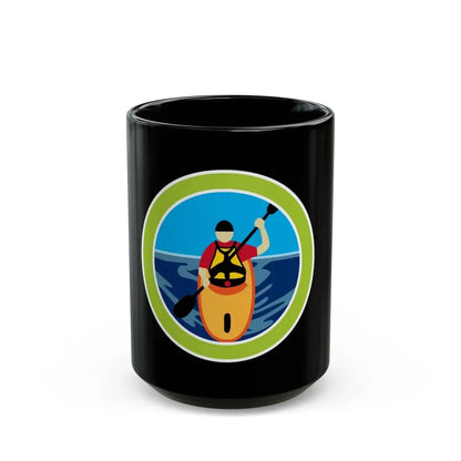 Kayaking (Boy Scout Merit Badge) Black Coffee Mug 15oz - Go Mug Yourself