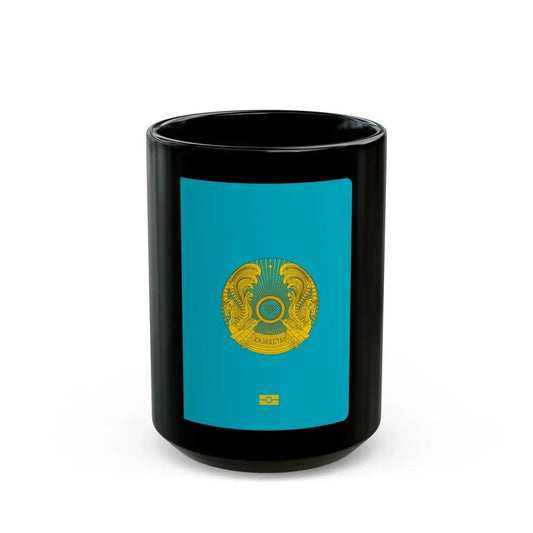 Kazakh Passport - Black Coffee Mug 15oz - Go Mug Yourself