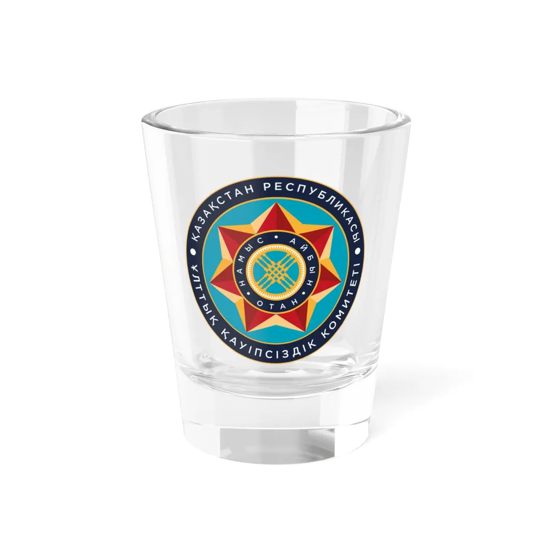 Эмблема КНБ РК (Kazakhstan) (Coat of Arms) Shot Glass 1.5oz 1.5oz - Go Mug Yourself