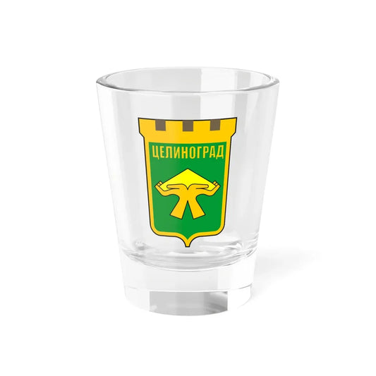 Герб Целинограда (Kazakhstan) (Coat of Arms) Shot Glass 1.5oz 1.5oz - Go Mug Yourself