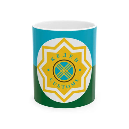 Kazakhstan Customs Service flag (Kazakhstan) White Coffee Mug 11oz - Go Mug Yourself