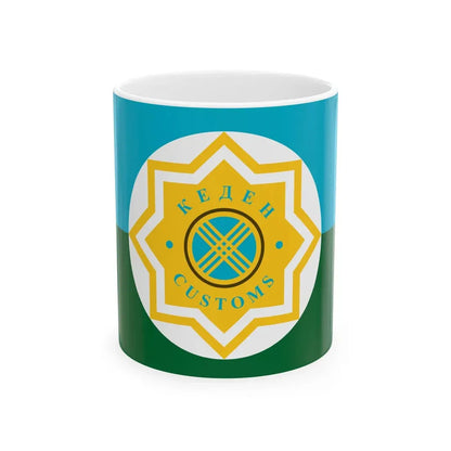 Kazakhstan Customs Service flag (Kazakhstan) White Coffee Mug 11oz - Go Mug Yourself