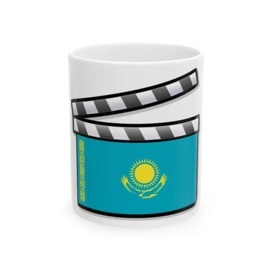 Kazakhstan film clapperboard variant (Kazakhstan) White Coffee Mug 11oz - Go Mug Yourself