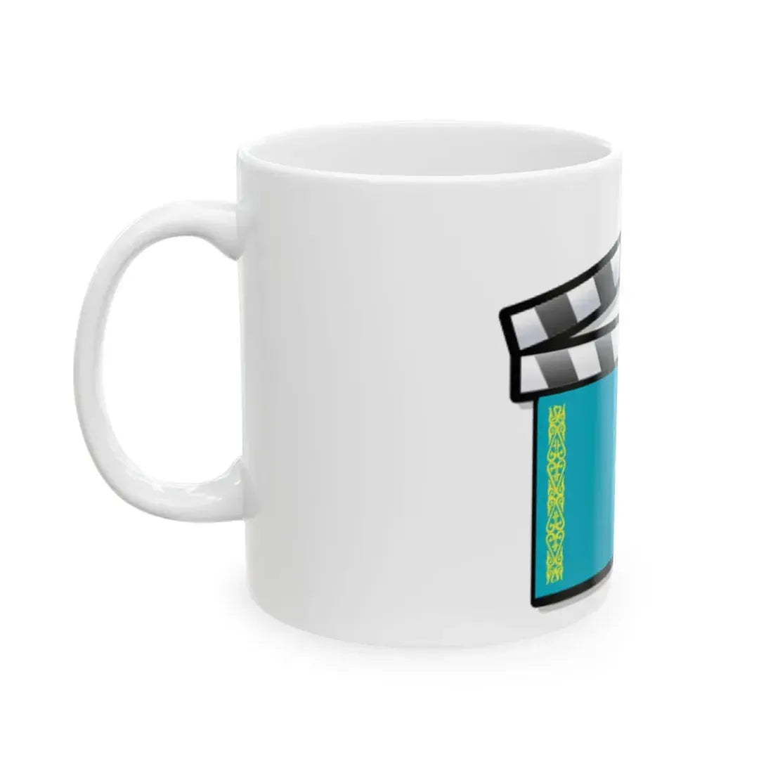 Kazakhstan film clapperboard variant (Kazakhstan) White Coffee Mug - Go Mug Yourself
