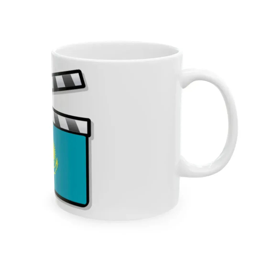 Kazakhstan film clapperboard variant (Kazakhstan) White Coffee Mug - Go Mug Yourself