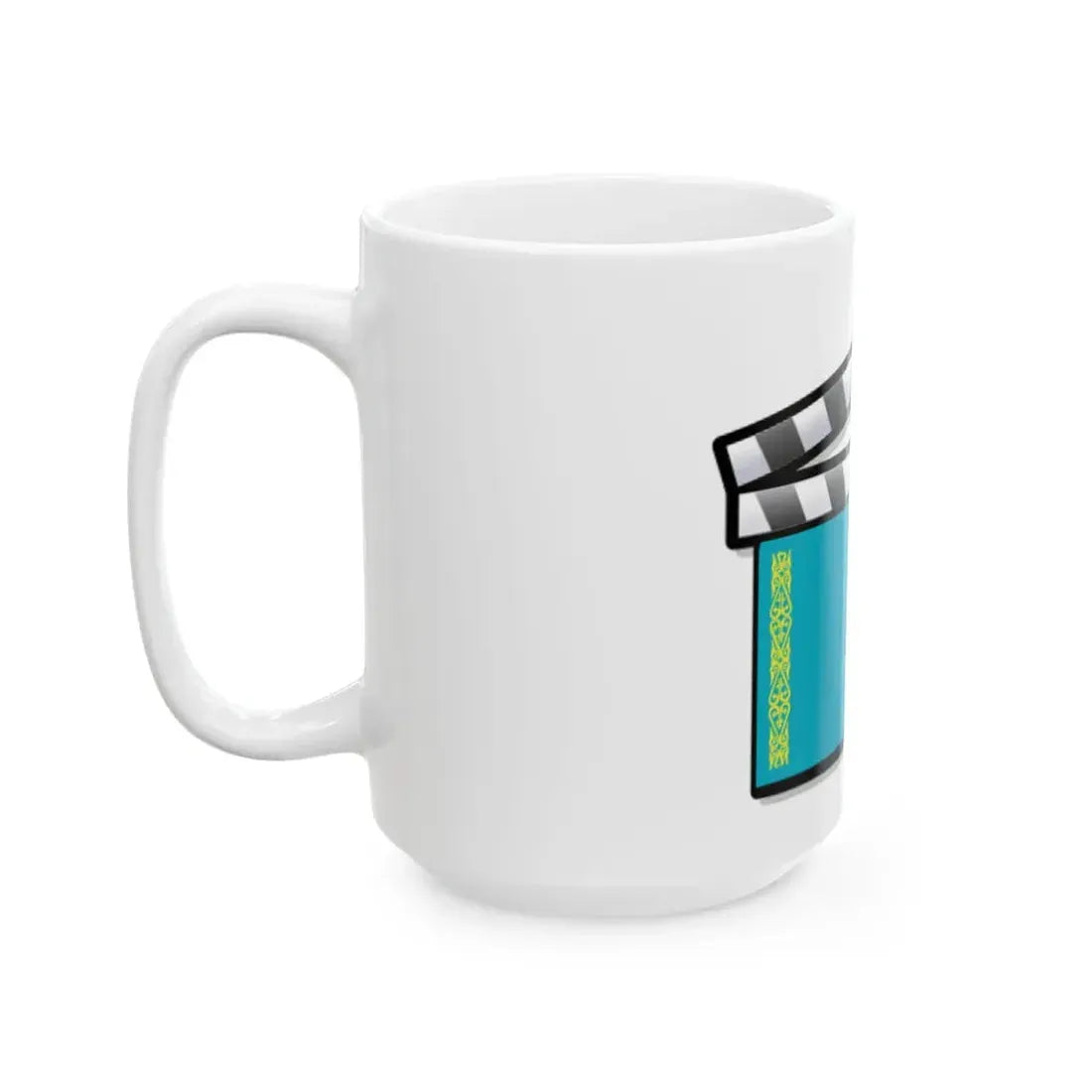 Kazakhstan film clapperboard variant (Kazakhstan) White Coffee Mug - Go Mug Yourself