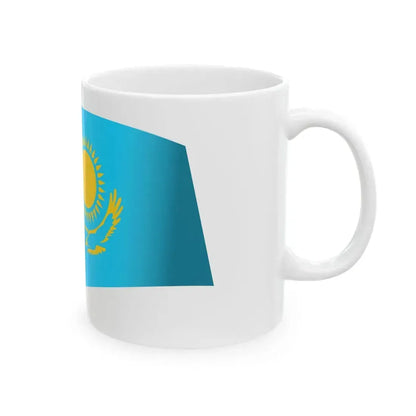 Kazakhstan Flag - iconic waving (Kazakhstan) White Coffee Mug - Go Mug Yourself