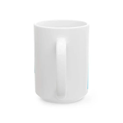 Kazakhstan Flag - iconic waving (Kazakhstan) White Coffee Mug - Go Mug Yourself