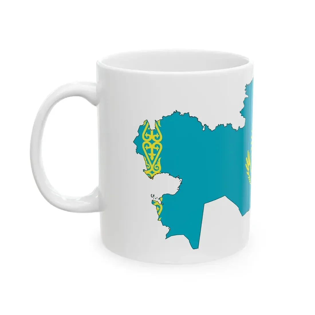 Kazakhstan-Flagmap (Kazakhstan) White Coffee Mug - Go Mug Yourself