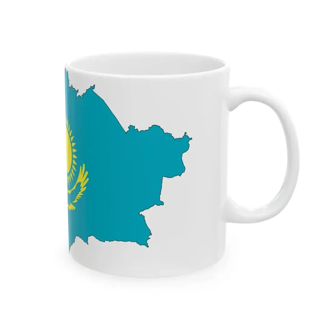 Kazakhstan-Flagmap (Kazakhstan) White Coffee Mug - Go Mug Yourself