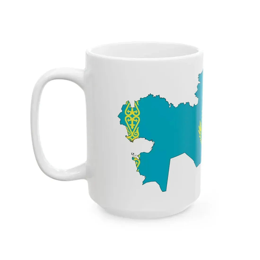Kazakhstan-Flagmap (Kazakhstan) White Coffee Mug - Go Mug Yourself