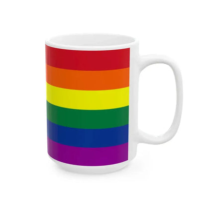 Kazakstan Rainbow Flag (Kazakhstan) White Coffee Mug - Go Mug Yourself