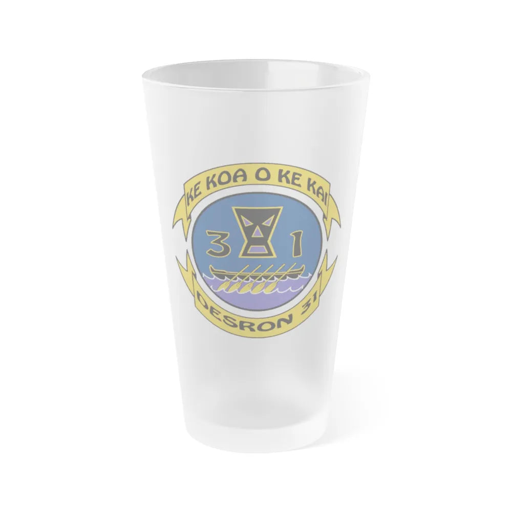 Ke Koa O Ke Kai DESRON 31 (U.S. Navy) Frosted Pint Glass 16oz-Go Mug Yourself