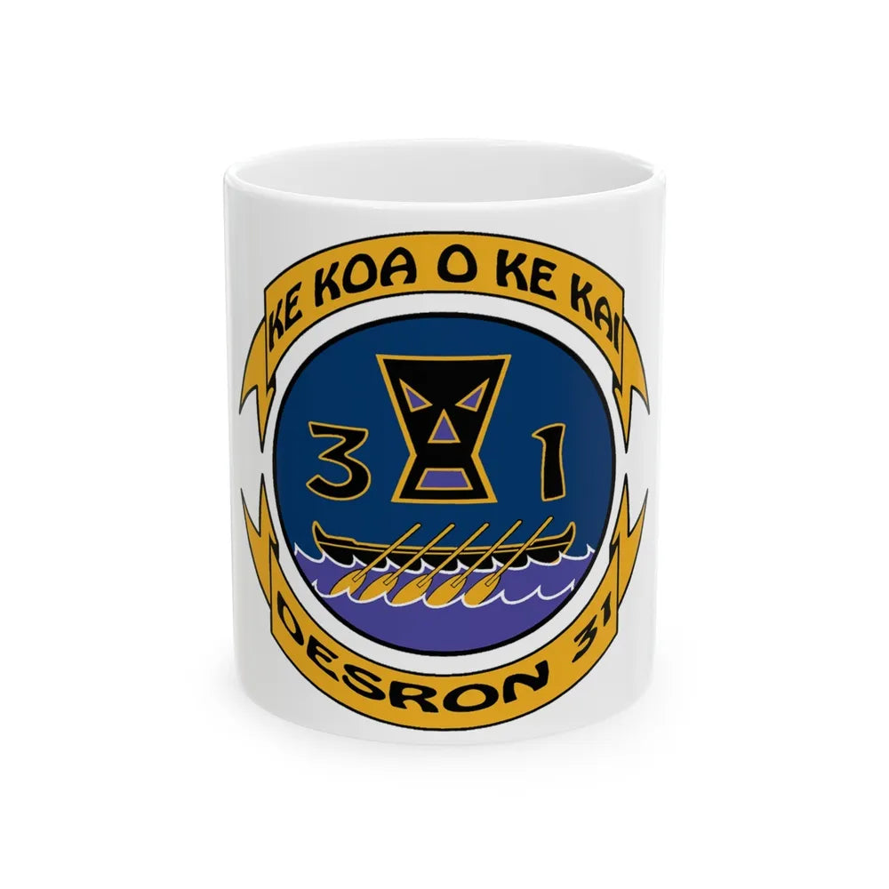 Ke Koa O Ke Kai DESRON 31 (U.S. Navy) White Coffee Mug-11oz-Go Mug Yourself