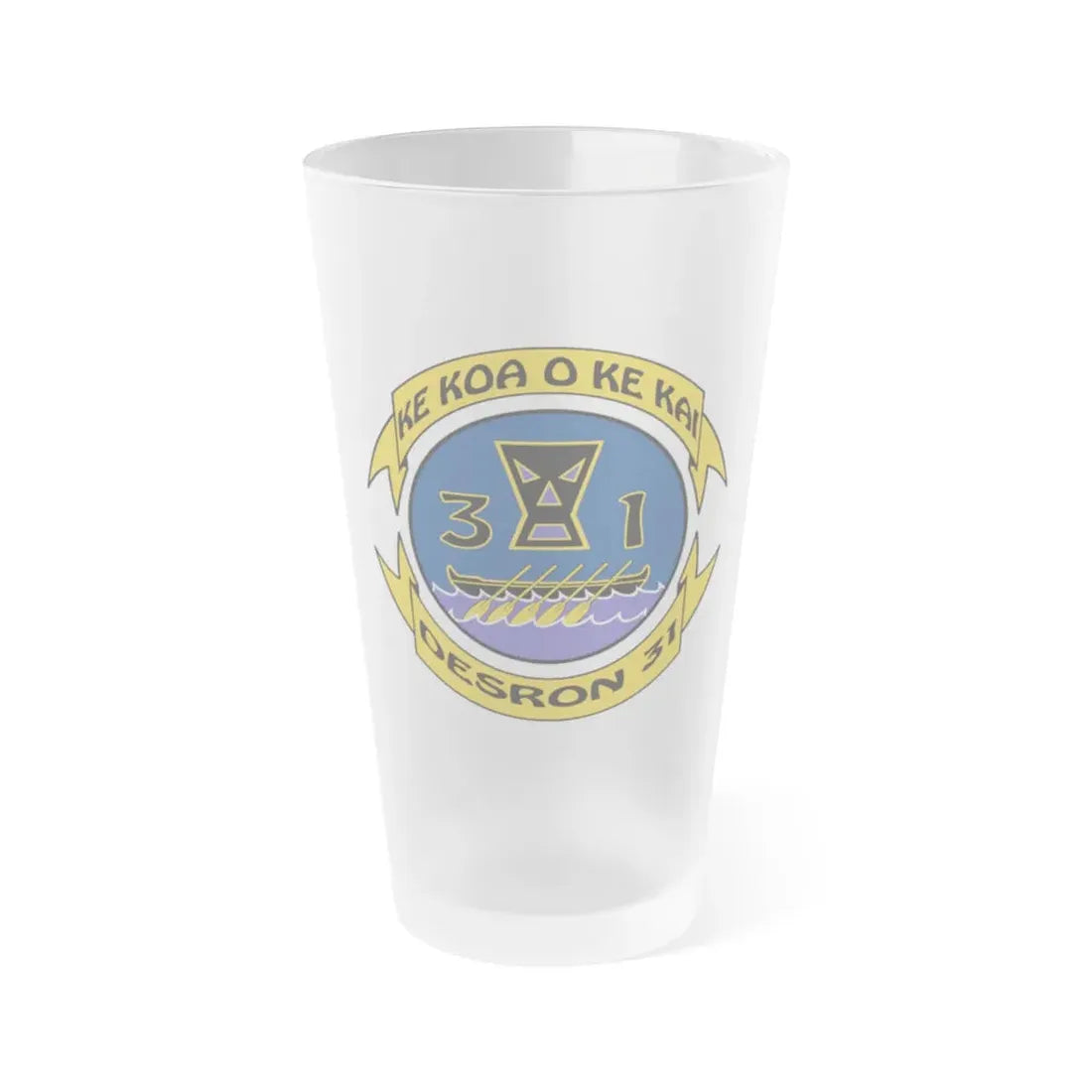 Ke Koa O Ke Kai DESRON 31 (U.S. Navy) Frosted Pint Glass 16oz Default Title - Go Mug Yourself