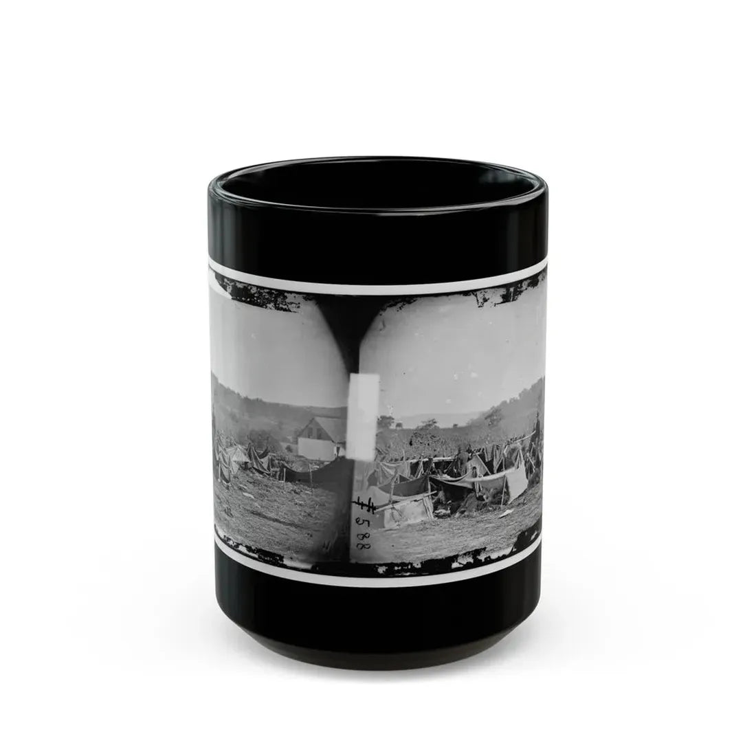 Keedysville, Md., Vicinity. Confederate Wounded At Smith's Barn, With Dr. Anson Hurd, 14th Indiana Volunteers, In Attendance (U.S. Civil War) Black Coffee Mug 15oz - Go Mug Yourself
